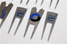 Ten (10) Various Tournament Divot Tools - Crosby, Houston & others - Charles Coody Collection