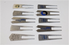 Ten (10) Various Tournament Divot Tools - Crosby, Houston & others - Charles Coody Collection