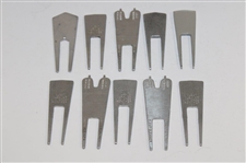 Ten (10) Various Tournament Divot Tools - Crosby, Houston & others - Charles Coody Collection