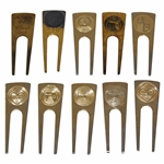 Ten (10) Tournament Contestant Divot Tools - Citrus, Cleveland & others - Charles Coody Collection
