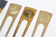 Ten (10) Tournament Contestant Divot Tools - Citrus, Cleveland & others - Charles Coody Collection