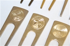 Ten (10) Tournament Contestant Divot Tools - Citrus, Cleveland & others - Charles Coody Collection