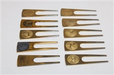 Ten (10) Tournament Contestant Divot Tools - Citrus, Cleveland & others - Charles Coody Collection