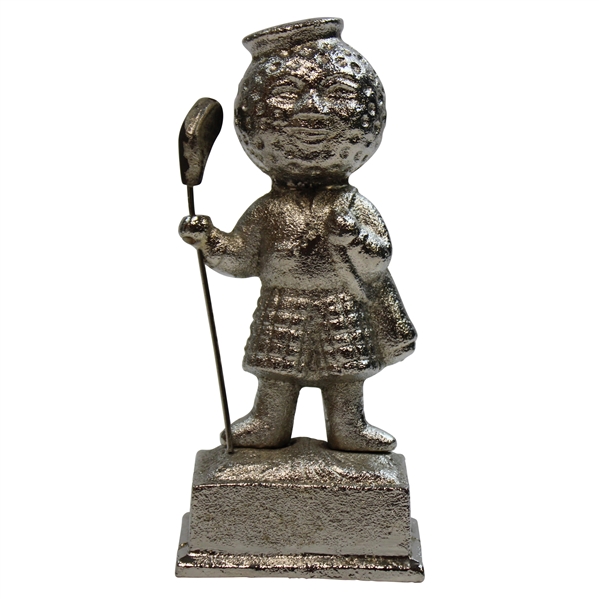 Silver King Golf Ball Man Mini Display Statue Holding A Club