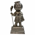 Silver King Golf Ball Man Mini Display Statue Holding A Club