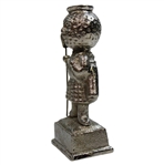 Silver King Golf Ball Man Mini Display Statue Holding A Club