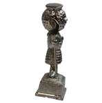 Silver King Golf Ball Man Mini Display Statue Holding A Club