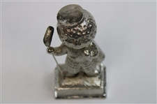Silver King Golf Ball Man Mini Display Statue Holding A Club