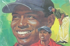 Tiger Woods Legends Sports Memorabilia Magazine with Uncut Sheet of Cards