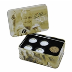 Arnold Palmer 50th Appearance at The Masters Comm. Coin & Golf Balls in Tin