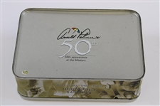 Arnold Palmer 50th Appearance at The Masters Comm. Coin & Golf Balls in Tin