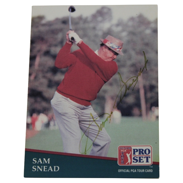 Sam Snead Signed 1991 Senior PGA Tour Pro-Set Golf Card JSA ALOA