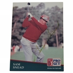 Sam Snead Signed 1991 Senior PGA Tour Pro-Set Golf Card JSA ALOA