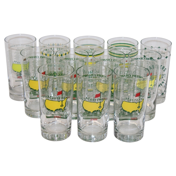 Twelve (12) Masters Tournament Past Champions Glasses