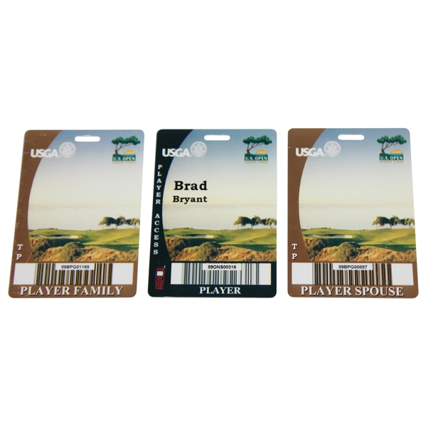 Brad Bryants 2008 US Open at Torrey Pines USGA Player Access Badge w/Spouse & Family Badge