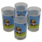 Four (4) Classic Post-Swing Birdie Golfer CPO Club Naval Station Drinking Glasses
