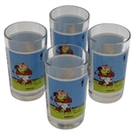 Four (4) Classic Post-Swing Birdie Golfer CPO Club Naval Station Drinking Glasses
