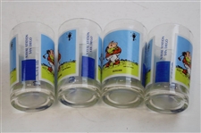 Four (4) Classic Post-Swing Birdie Golfer CPO Club Naval Station Drinking Glasses