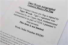 Tiger Woods Signed Masters Undated Flag UDA #SHO24546 