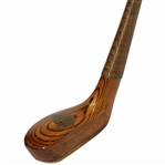 “The Duke” Handmade Wood Mallet Head Putter, Splice Neck, Nosing Strip, Green Suede Leather Wrap Grip