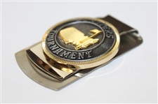 Masters Logo Undated Gold Tone & Pewter Money Clip