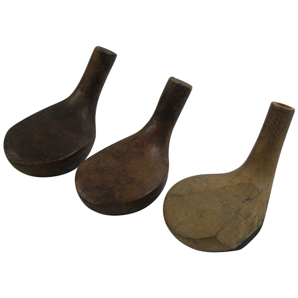 Three (3) Vintage Wood Golf Club Heads