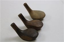 Three (3) Vintage Wood Golf Club Heads