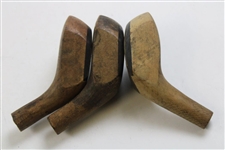 Three (3) Vintage Wood Golf Club Heads