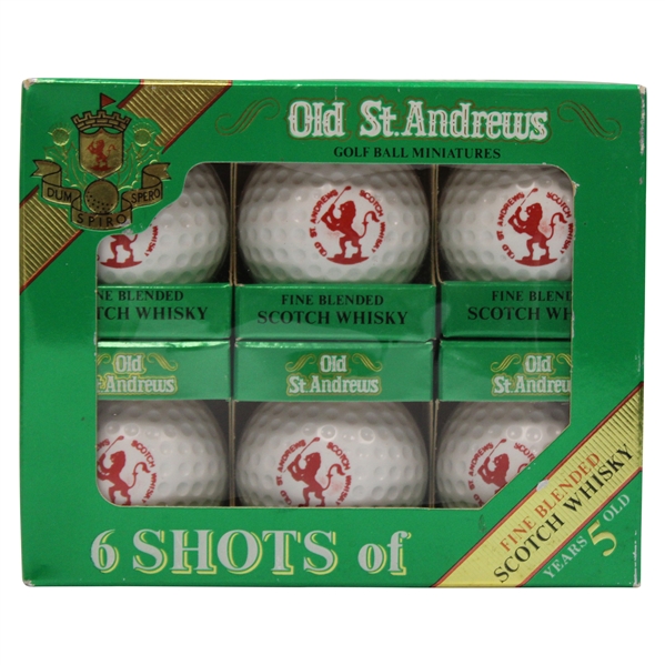 Old St. Andrews Golf Ball Miniatures Scotch Whiskeys in Original Unopened Box (6)