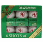 Old St. Andrews Golf Ball Miniatures Scotch Whiskeys in Original Unopened Box (6)