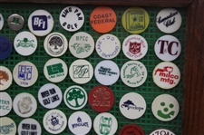 Framed Display of Approximately 175 Ball Markers & Pins - Masters, GHS, Bobby Jones & more