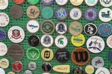 Framed Display of Approximately 175 Ball Markers & Pins - Masters, GHS, Bobby Jones & more