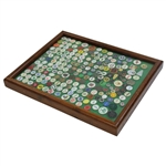 Framed Display of Approximately 175 Ball Markers & Pins - Masters, GHS, Bobby Jones & more
