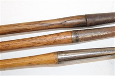Three (3) Wood Shaft Clubs Spalding H.C. Hackbarth 2 Iron, LH Kroydon Mid Iron & Steve Gagan Kroydon Putter