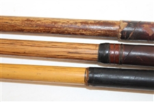 Three (3) Wood Shaft Clubs Spalding H.C. Hackbarth 2 Iron, LH Kroydon Mid Iron & Steve Gagan Kroydon Putter