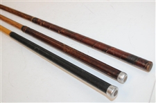 Three (3) Wood Shaft Clubs Spalding H.C. Hackbarth 2 Iron, LH Kroydon Mid Iron & Steve Gagan Kroydon Putter