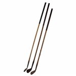 Three (3) Wood Shaft Clubs Spalding H.C. Hackbarth 2 Iron, LH Kroydon Mid Iron & Steve Gagan Kroydon Putter