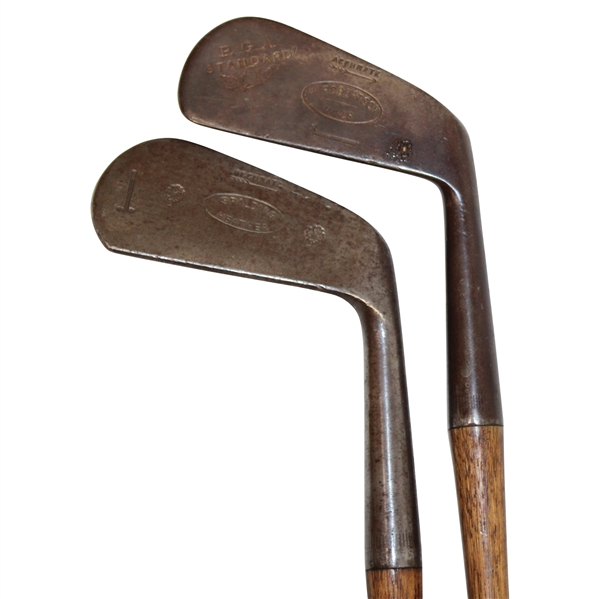 Two (2) Wood Shaft Clubs Spalding 5-J Heather Mashie & Spalding W. Robertson P-22 Mid Iron