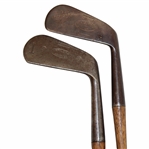 Two (2) Wood Shaft Clubs Spalding 5-J Heather Mashie & Spalding W. Robertson P-22 Mid Iron