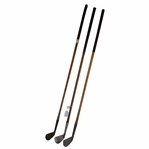 Three (3) Wood Shaft Irons Thistle Mid Iron, AMPCO Mid Iron & Walter Hagen Mashie 