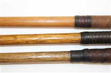 Three (3) Wood Shaft Clubs Bridgeport BGI Smooth Face Putter, Spalding Long Blade Putter & T. Stewart 4 Iron