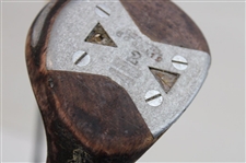 Three (3) Fancy Face Woods LH Spalding 3 Wood, R.T. Jones Spalding 2 Wood & Co-ordinator Brassie
