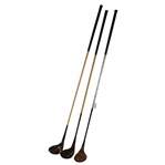 Three (3) Fancy Face Woods LH Spalding 3 Wood, R.T. Jones Spalding 2 Wood & Co-ordinator Brassie