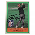 Jack Nicklaus Signed 1981 PGA Tour Stat Leader Card JSA ALOA