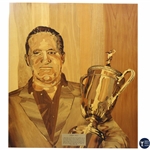 Marquetry Portrait of Tommy Bolt by Tony Jacklin - WGHoF Collection