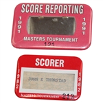 1982 & 1991 Masters Tournament Scorer & Score Reporting Badge - #213 & #121