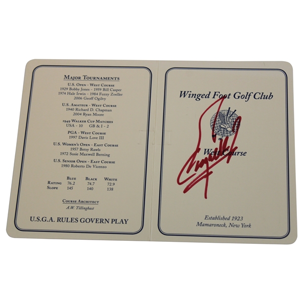 Fuzzy Zoeller Signed Winged Foot Golf Club Scorecard JSA ALOA