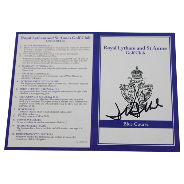 David Duval Signed Royal Lytham & St. Annes Golf Club Scorecard JSA ALOA