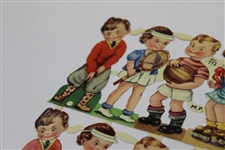 Six (6) Vintage Sports Die-Cut Panels 