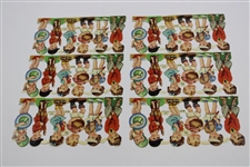Six (6) Vintage Sports Die-Cut Panels 